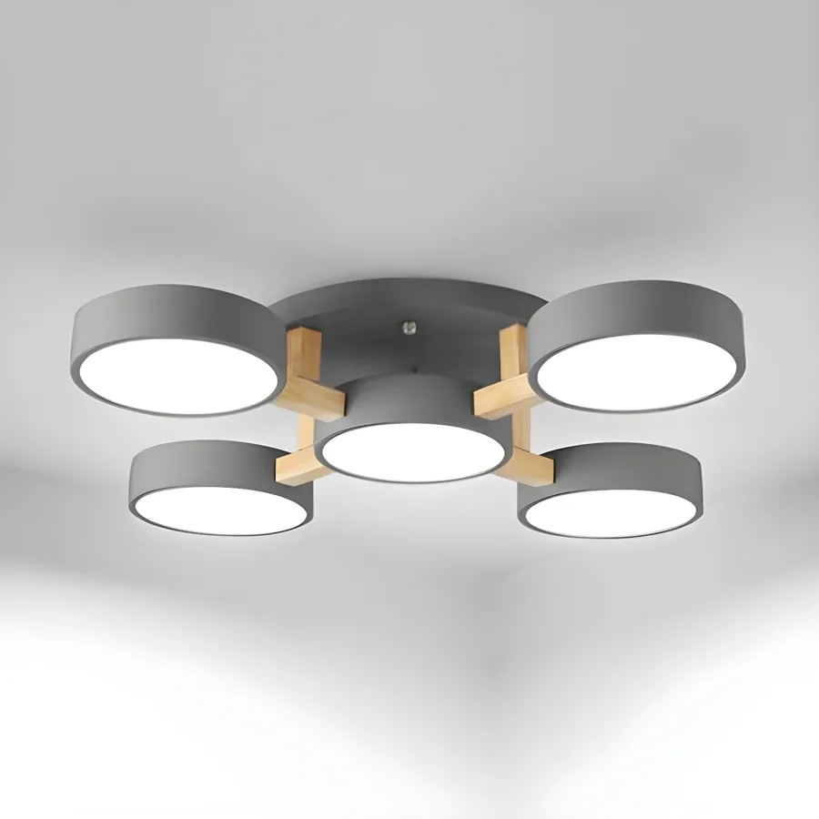 White 3-Light Acrylic Semi-Flush Mount view 2