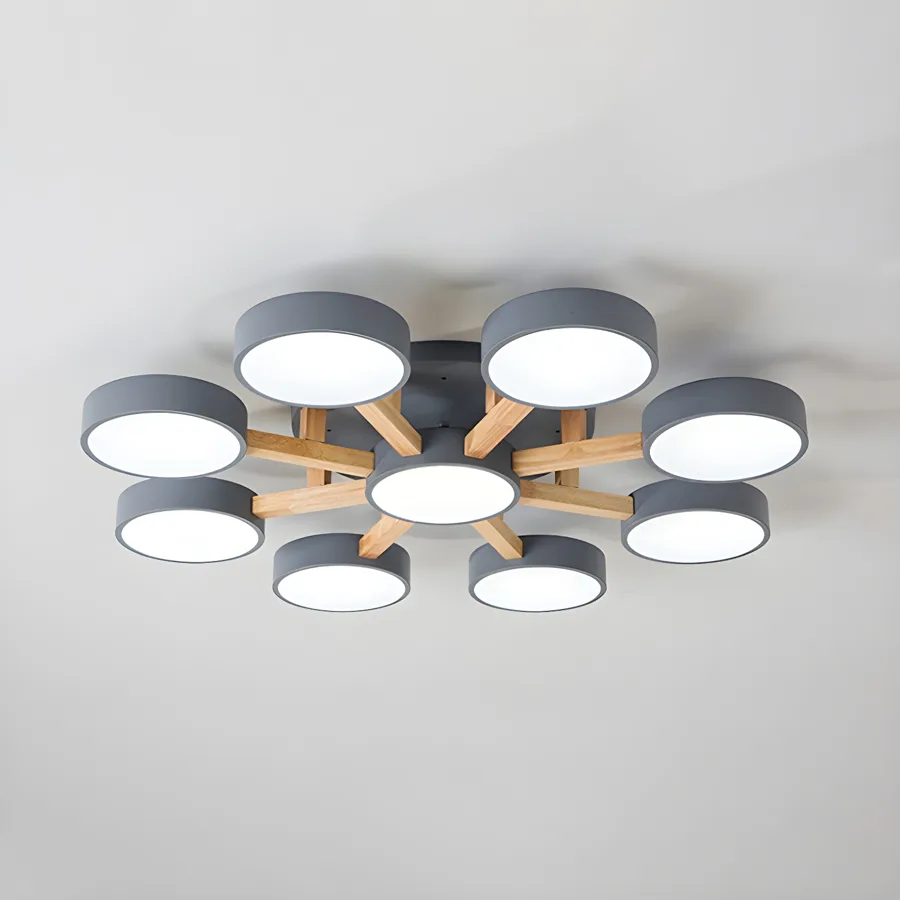 White 3-Light Acrylic Semi-Flush Mount view 3