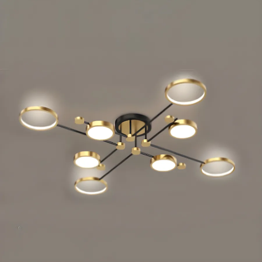 Black 4-Light Acrylic Semi-Flush Mount view 1