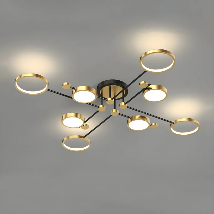 Black 4-Light Acrylic Semi-Flush Mount view 2