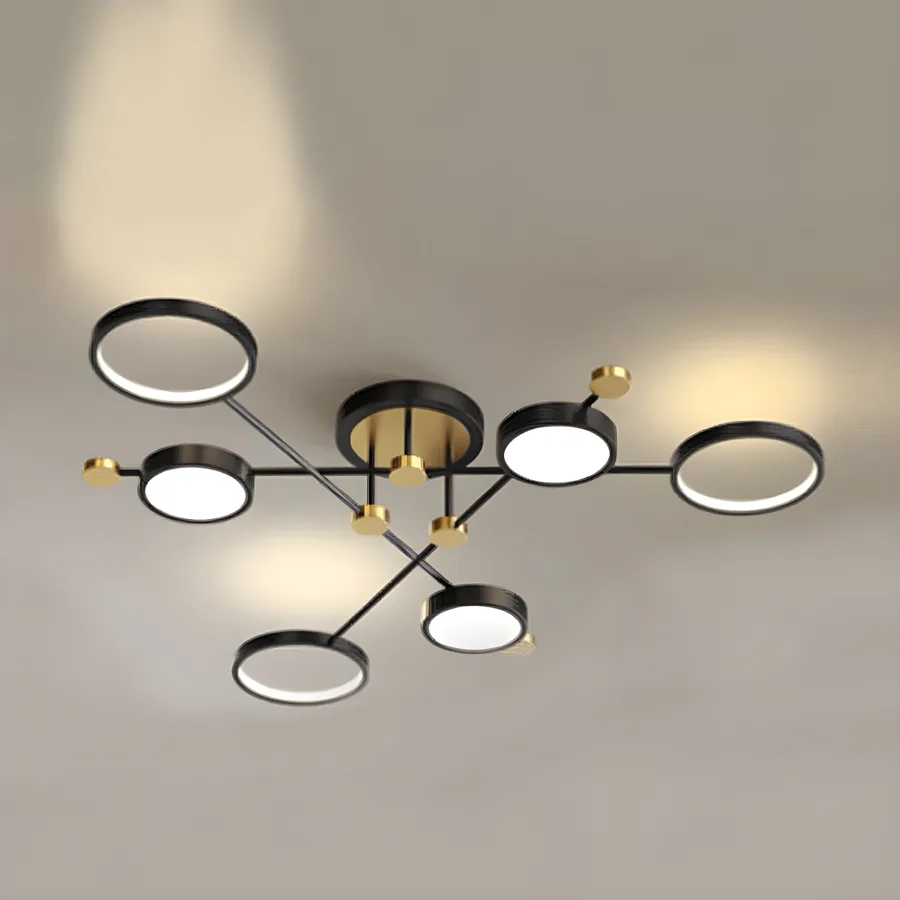 Black 4-Light Acrylic Semi-Flush Mount view 3