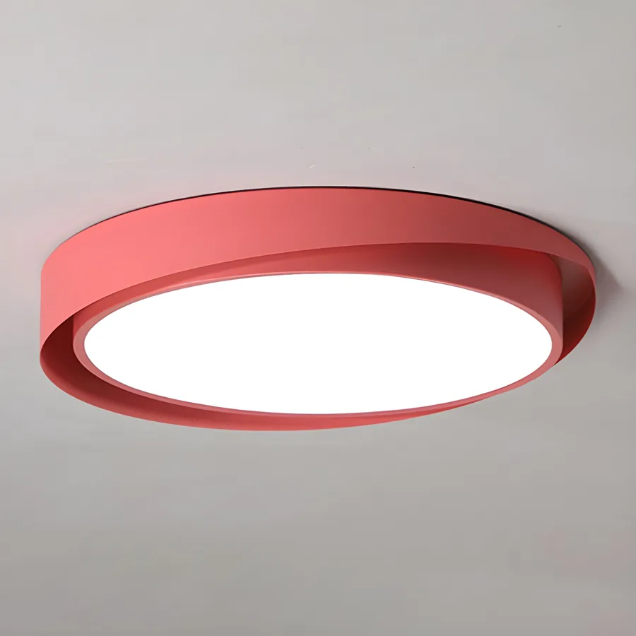 Red 1-Light Acrylic Flush Mount view 2