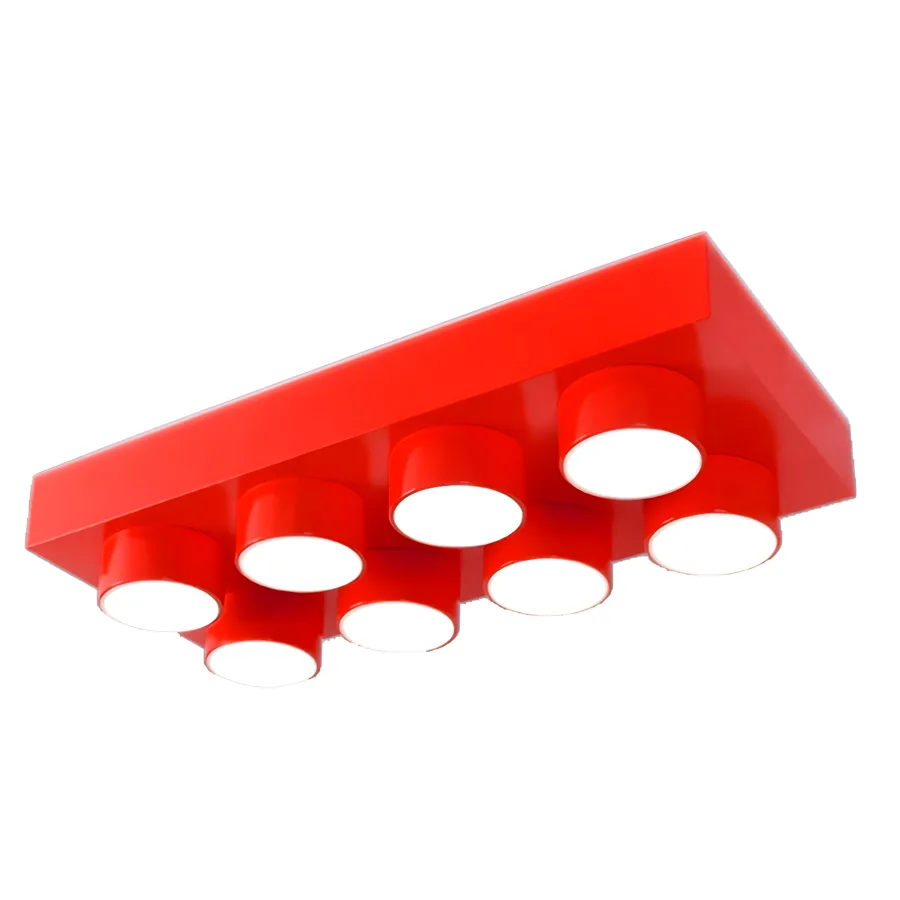 Red 4-Light Acrylic Semi-Flush Mount view 3