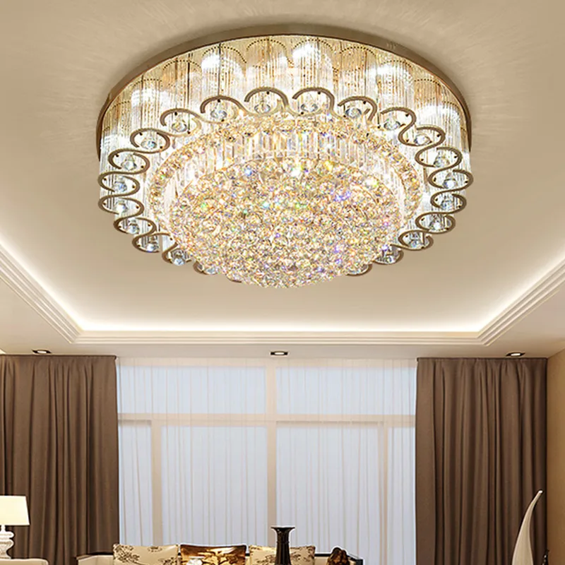 Gold 28-Light Crystal Flush Mount view 1