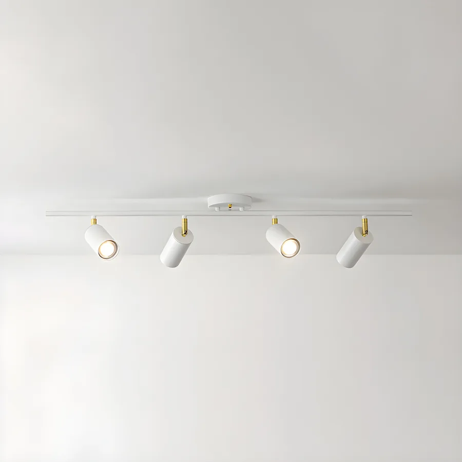 White 4-Light Iron Semi-Flush Mount view 2
