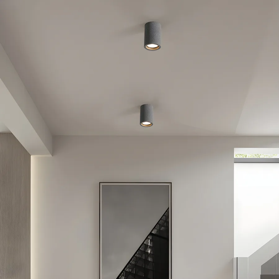 White 1-Light Stone Flush Mount view 1