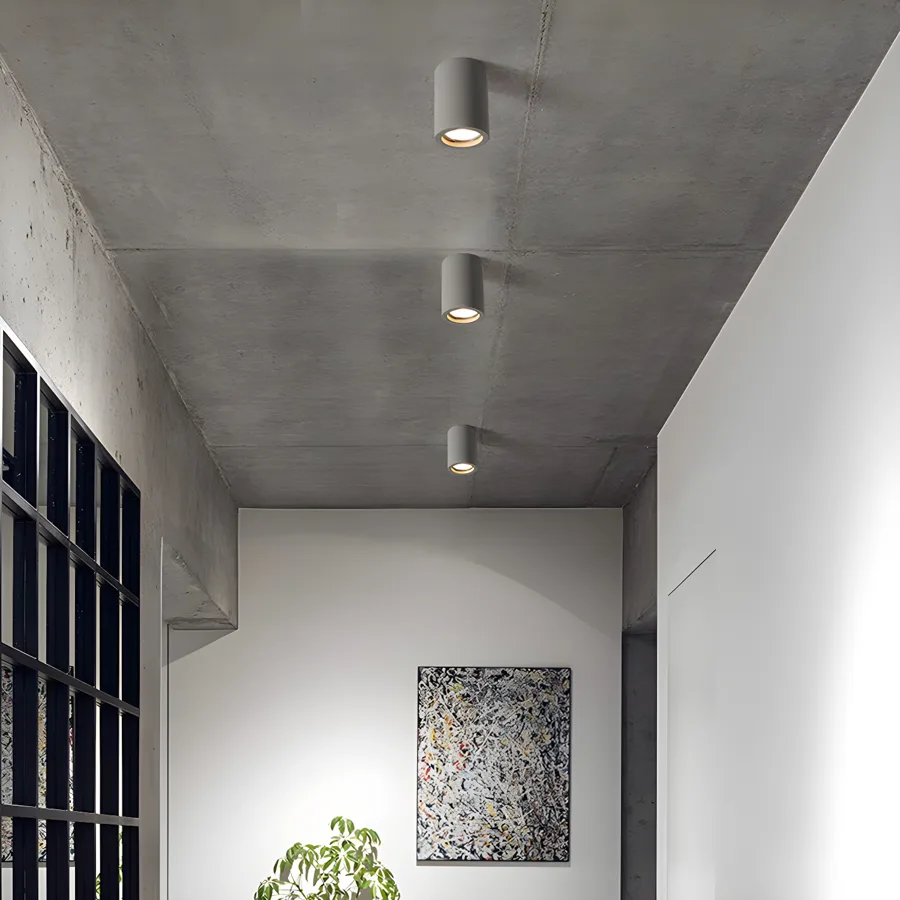 White 1-Light Stone Flush Mount view 3