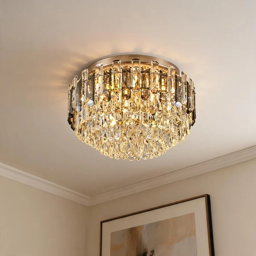 Clear 8-Light Crystal Flush Mount view 2