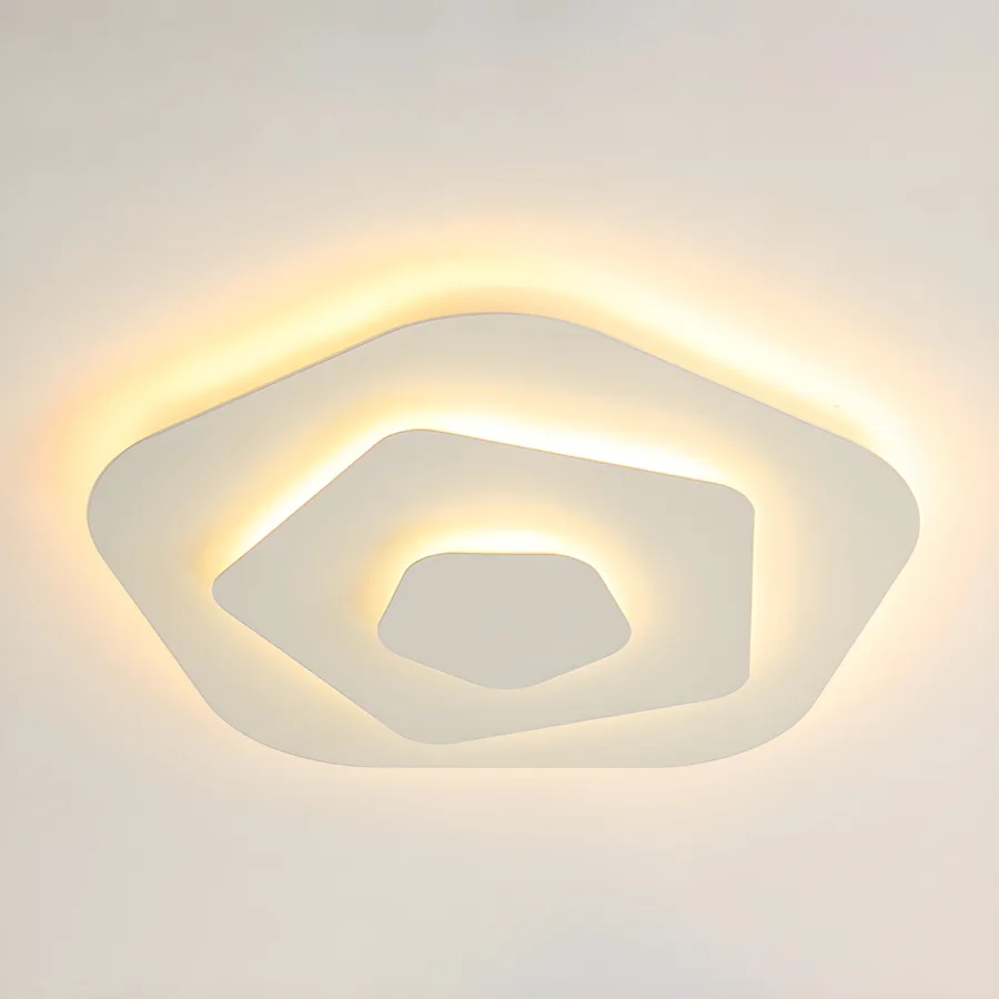 White 3-Light Acrylic Flush Mount view 1