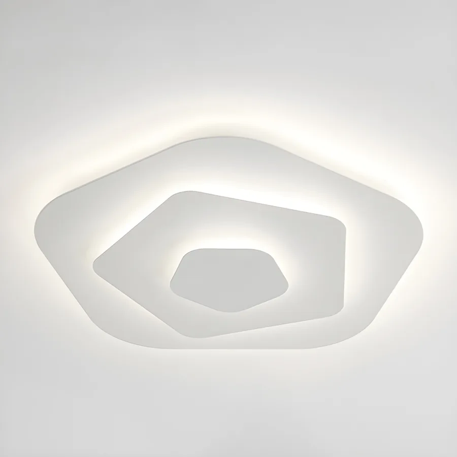 White 3-Light Acrylic Flush Mount view 2