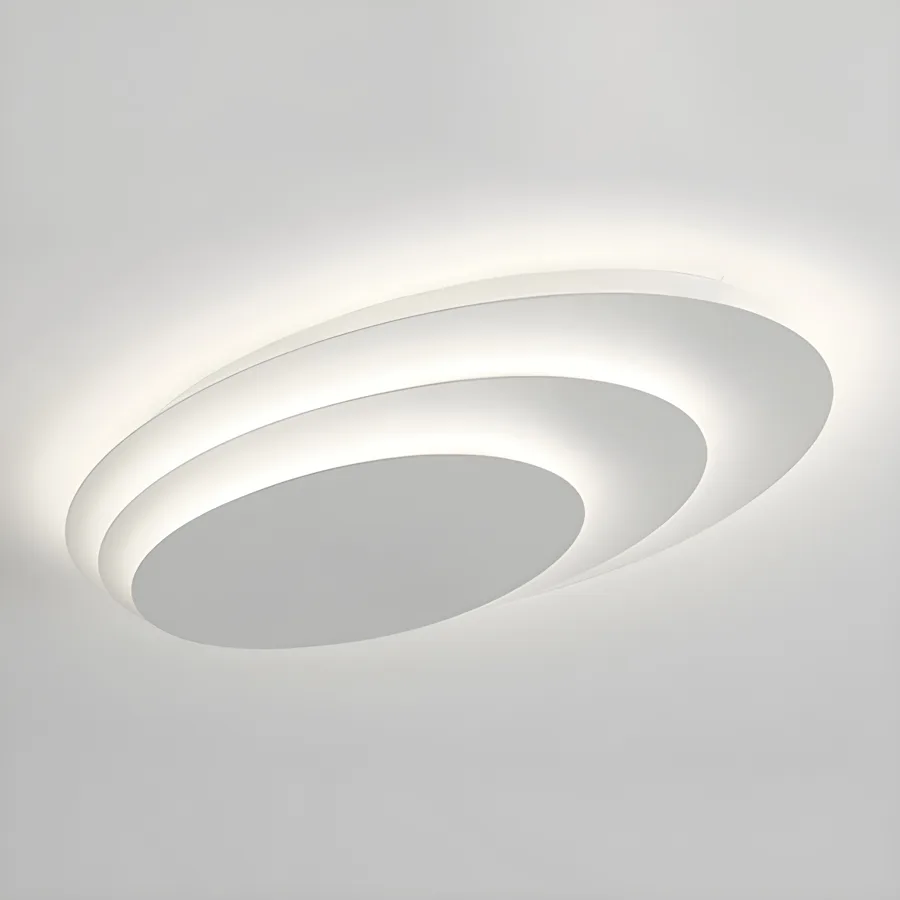 White 3-Light Acrylic Flush Mount view 3