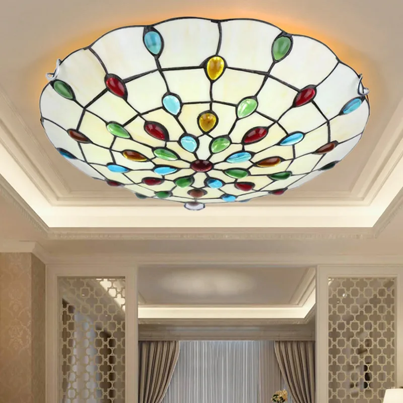 Multicolor 2-Light Glass Flush Mount view 3