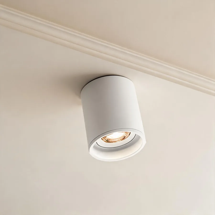 White 1-Light Aluminum Flush Mount view 2