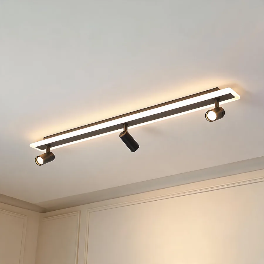 Black 2-Light Iron Semi-Flush Mount view 1