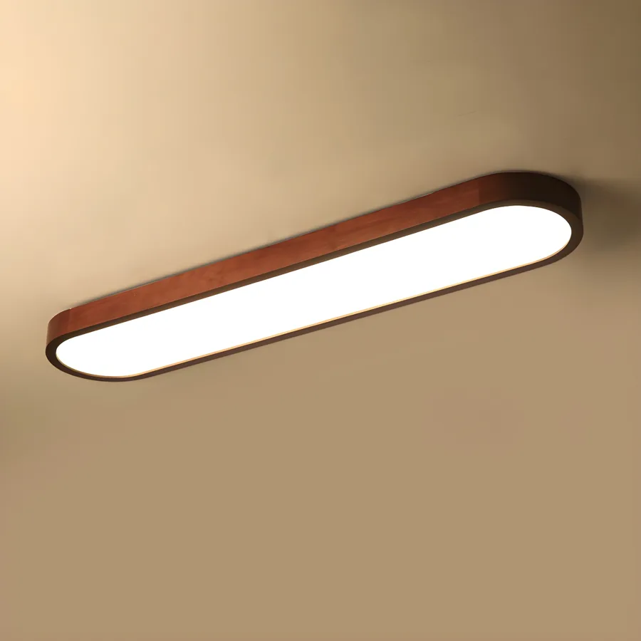 Dark Wood Grain 1-Light Acrylic Flush Mount view 2