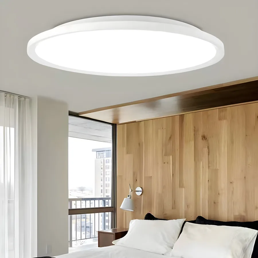 White 1-Light Acrylic Flush Mount view 1