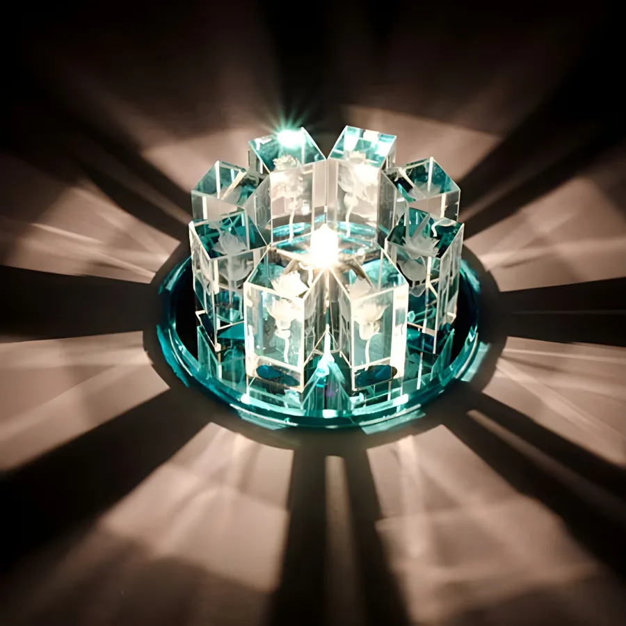 Blue 1-Light Crystal Flush Mount view 1