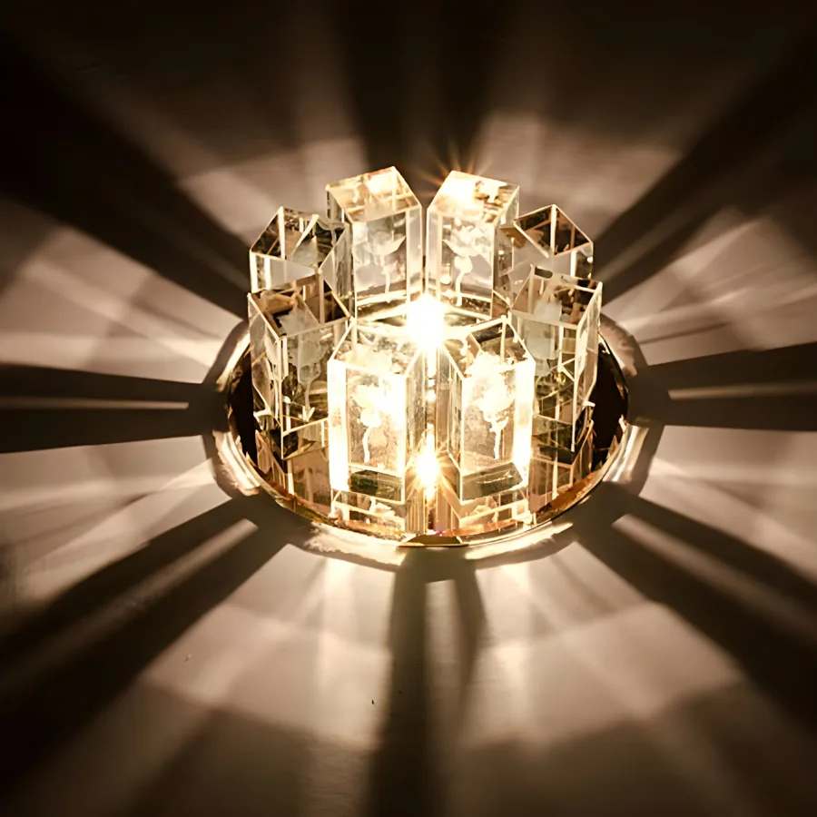 Blue 1-Light Crystal Flush Mount view 2