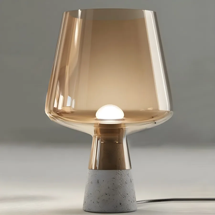 Cream 1-Light Glass Table Lamps view 1