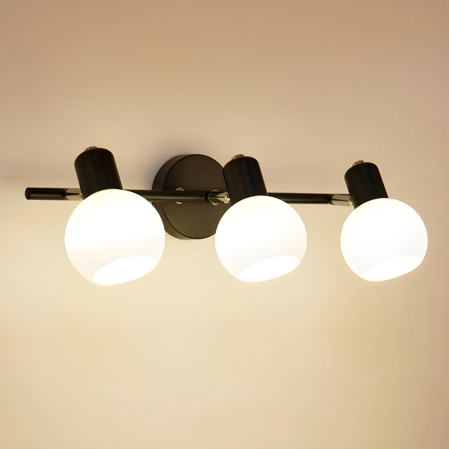 Black 2-Light Glass Globe view 1
