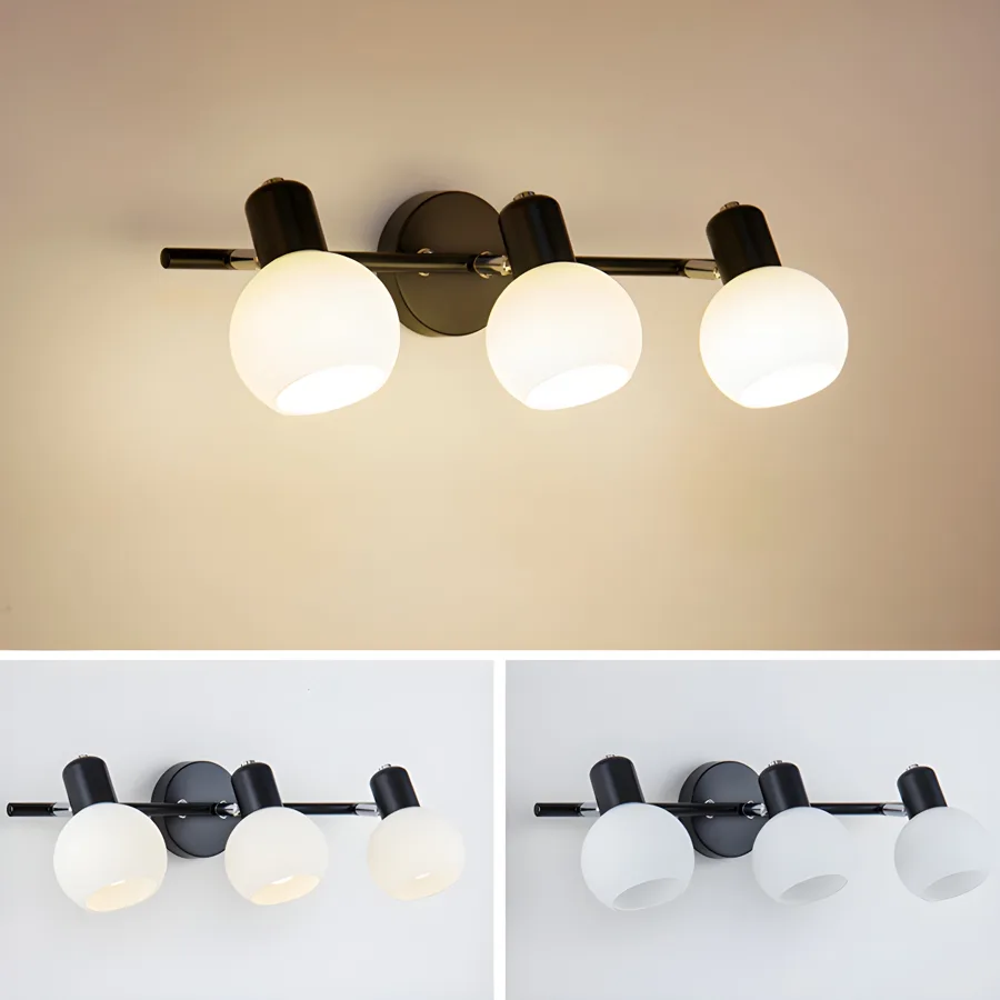 Black 2-Light Glass Globe view 3