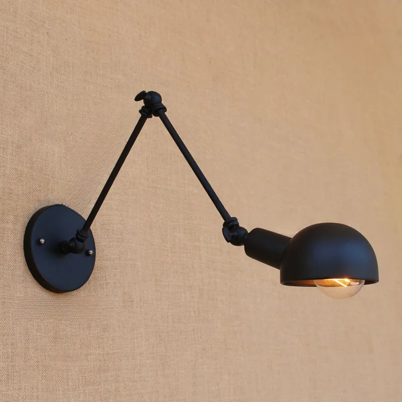 Black 1-Light Iron Swing Arm view 1