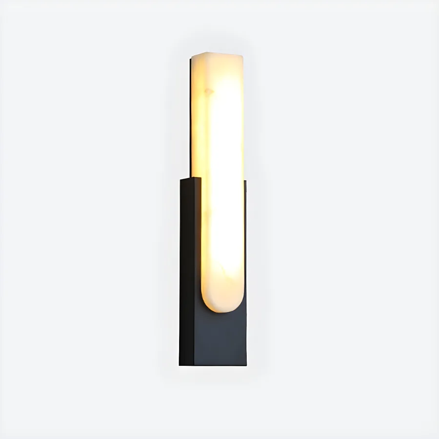 Black 1-Light Stone Geometric view 3