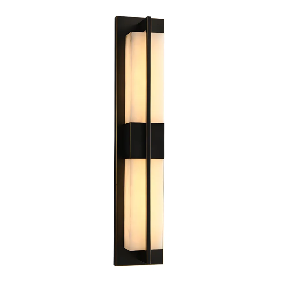 Black 1-Light Stone Fixed Wall Light view 1