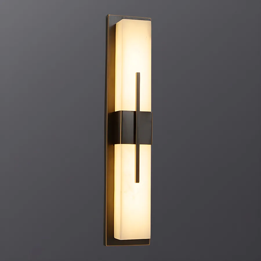 Black 1-Light Stone Fixed Wall Light view 2