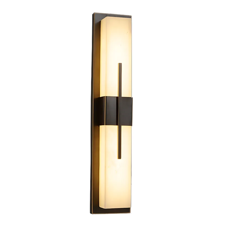 Black 1-Light Stone Fixed Wall Light view 3