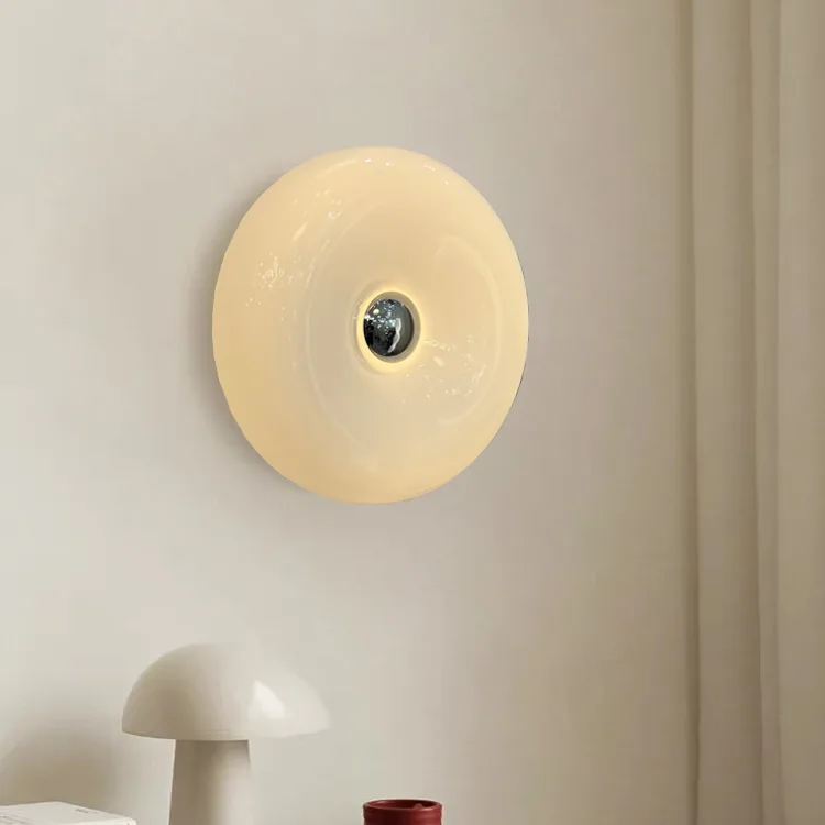 White 1-Light Glass Geometric view 1