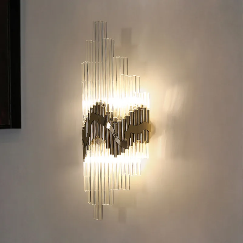 Gold 2-Light Crystal Cylinder view 1