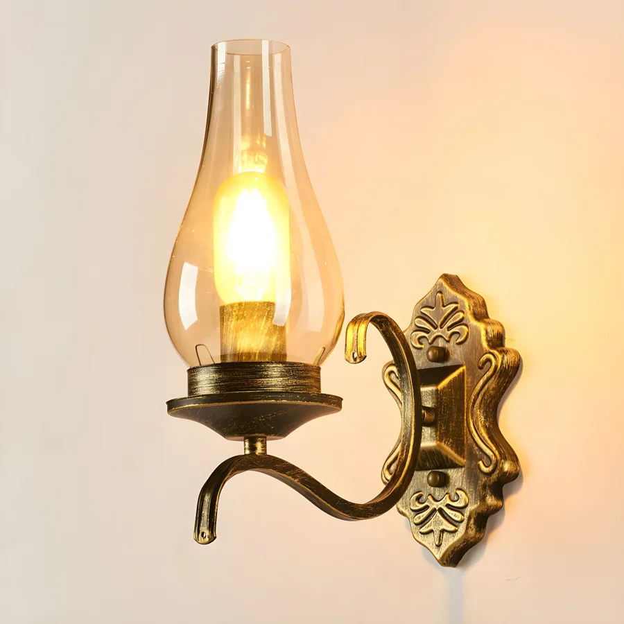 Black 1-Light Glass Wall Lights view 1