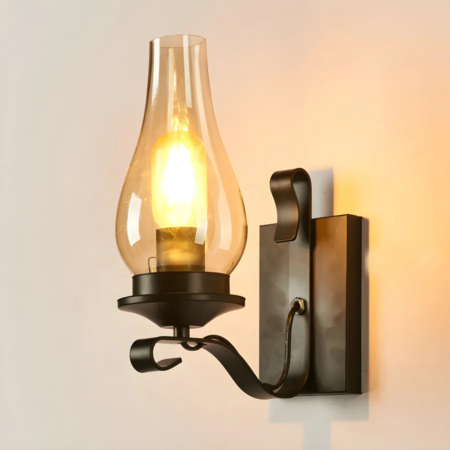 Black 1-Light Glass Wall Lights view 3