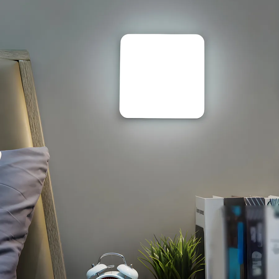 White 1-Light Plastic Geometric view 1