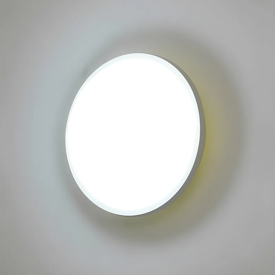 White 1-Light Plastic Geometric view 2