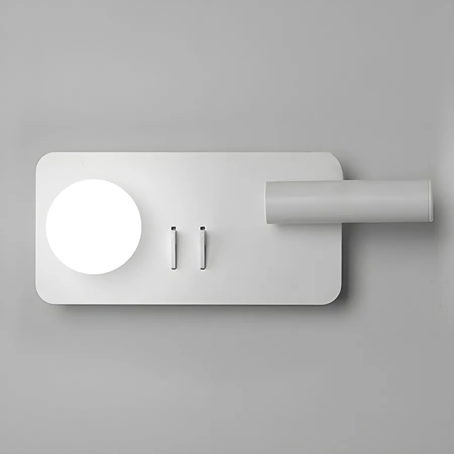 White 2-Light Acrylic Reading Wall Sconce view 1