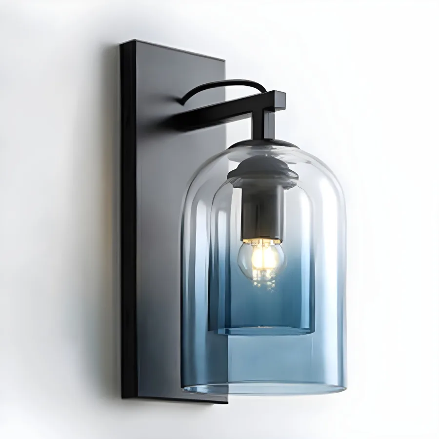 Blue 1-Light Glass Standard Wall Light view 2