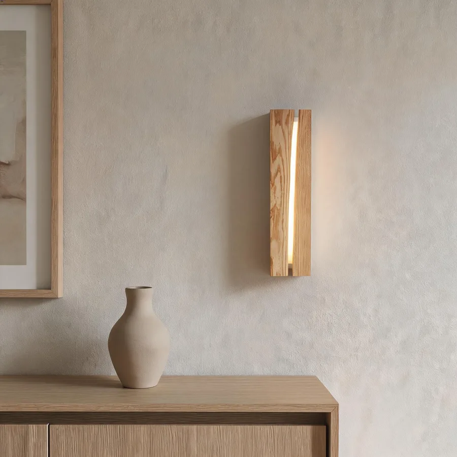 Natural Wood 1-Light Resin Geometric view 2