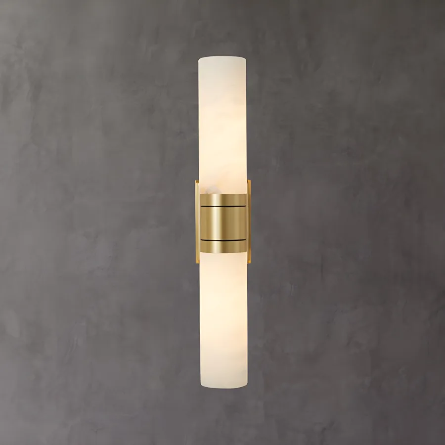 Black 2-Light Stone Cylinder view 2