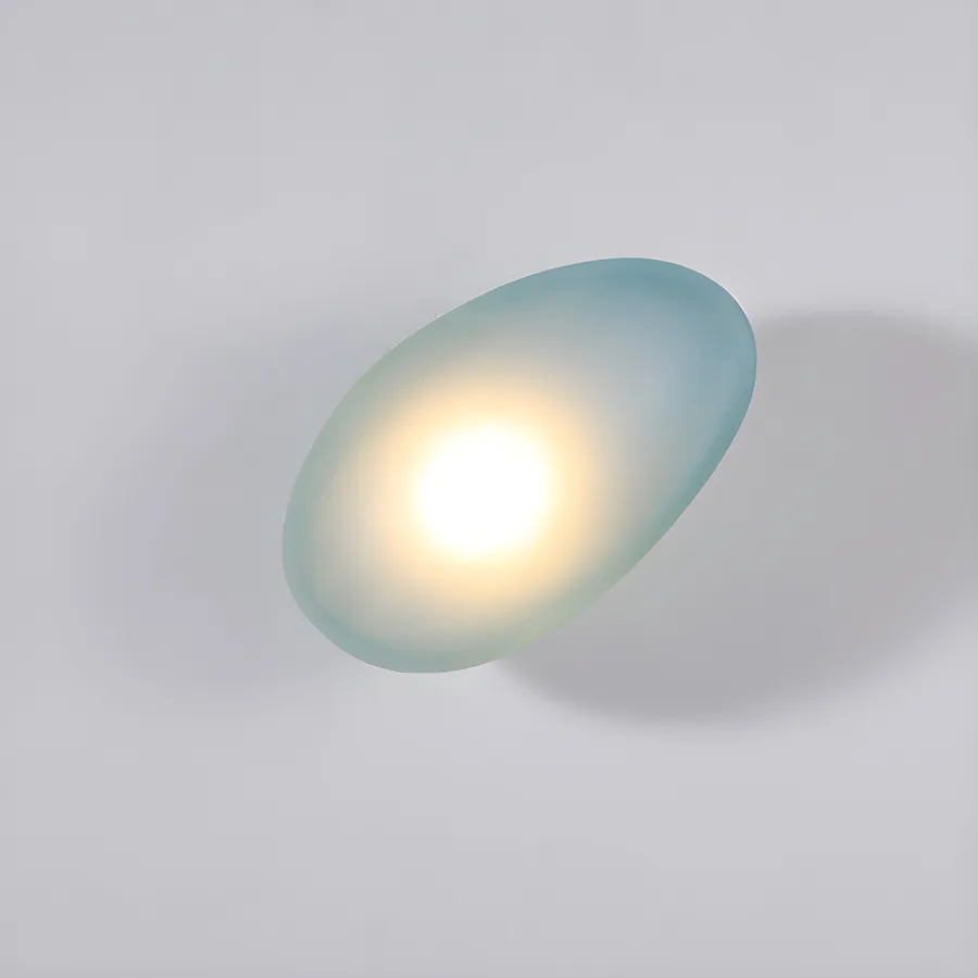 White 1-Light Glass Geometric view 2