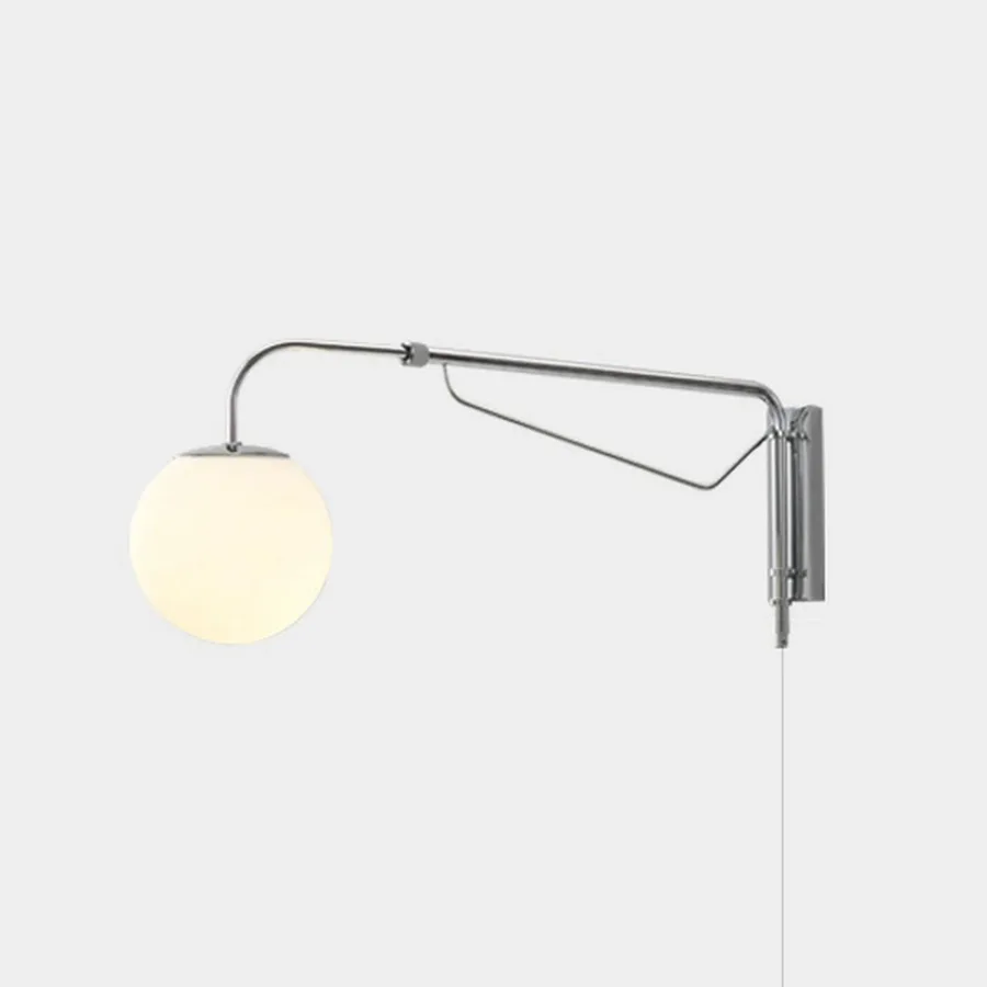 White 1-Light Glass Telescopic view 1