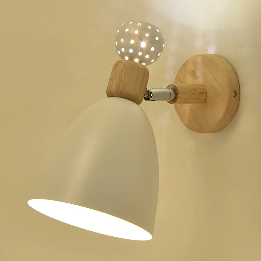 White 2-Light Metal Standard Wall Light view 1