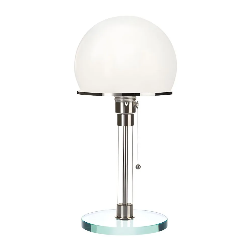 White 1-Light Glass Table Lamp