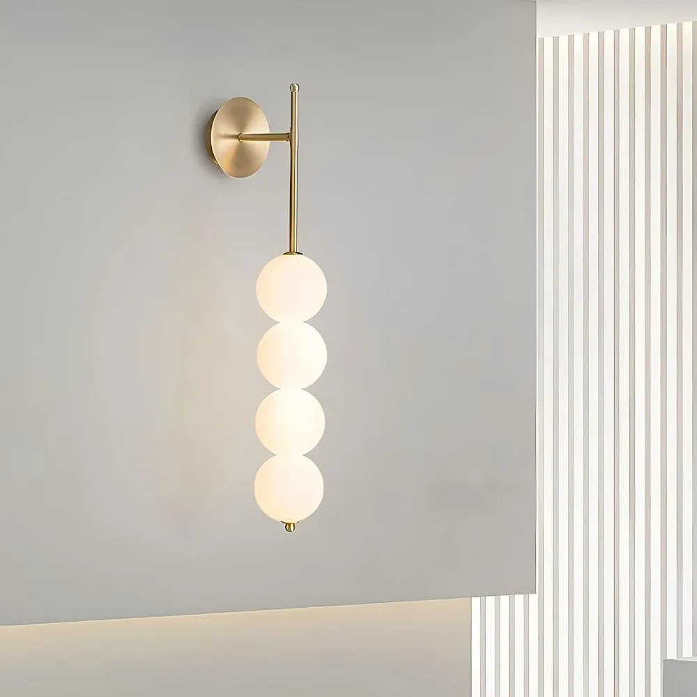 Gold & White Glass Sconce