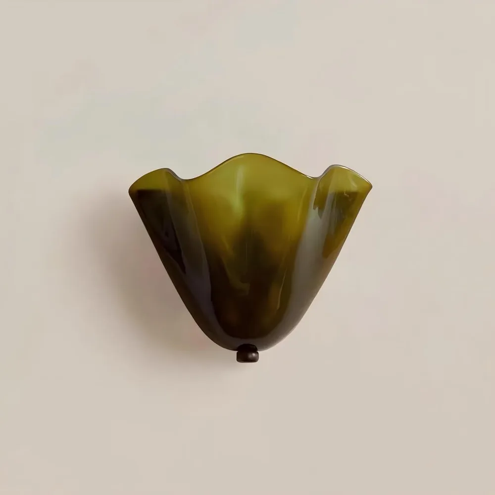 Green 2-Light Milk Glass Sconce