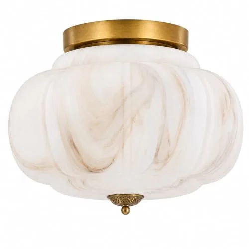 Milk Glass Ceiling Light, 15 Inch 3-Light Metal Glass