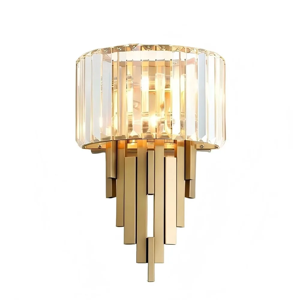 Gold 2-Light Crystal Sconce