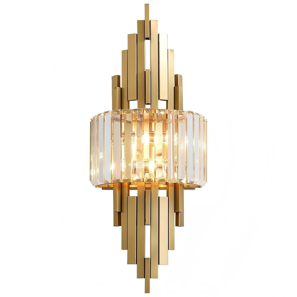 Gold 2-Light Crystal Sconce