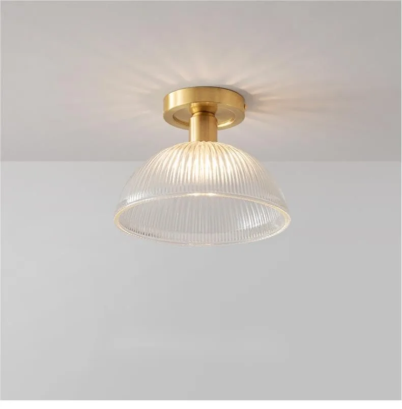 American Simple All-Copper Glass Ceiling Light Corridor Cloakroom Light
